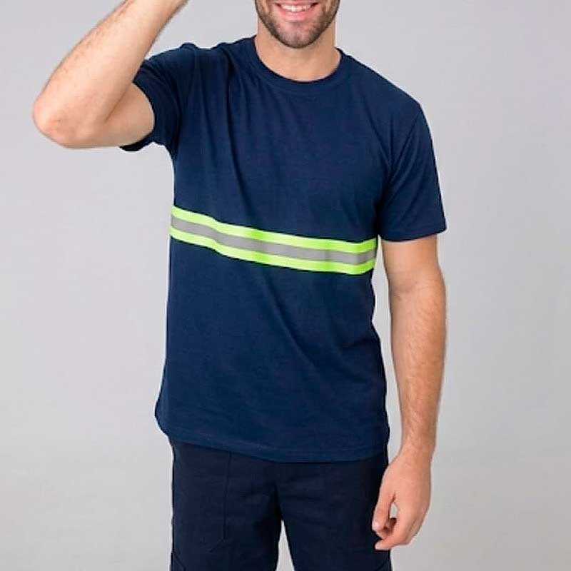 Remera Básica con cinta reflectiva - Lotus Textil Uniformes Empresariales Paraguay