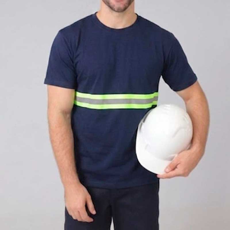 Remera Básica con cinta reflectiva - Lotus Textil Uniformes Empresariales Paraguay
