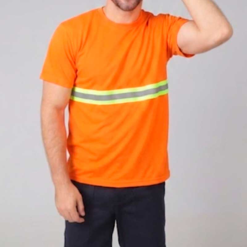 Remera Básica con cinta reflectiva - Lotus Textil Uniformes Empresariales Paraguay